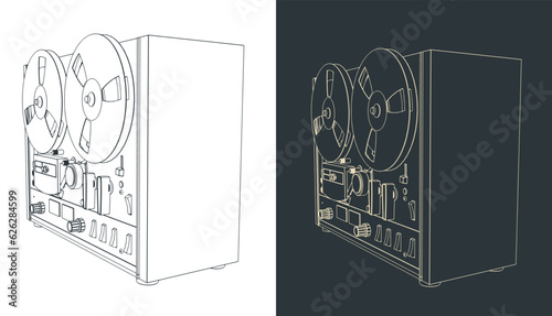 Reel to reel tape recorder sketches