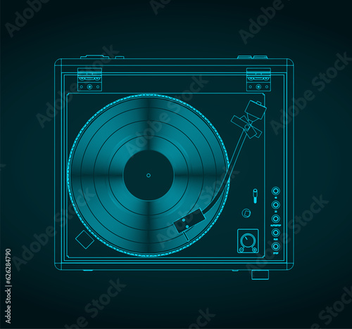 Turntable vinyl sketch