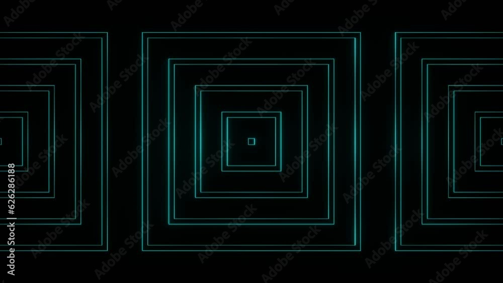 Cyan on Black Abstract Neon Glowing Big Square Type Patterns Background VJ Loop Animation in 4K Cyan on Black Abstract Neon Glowing Big Square Type Patterns Background VJ Loop Animation in 4K