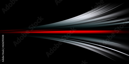 Abstract background of long exposure red tale light on black ,Technology background 