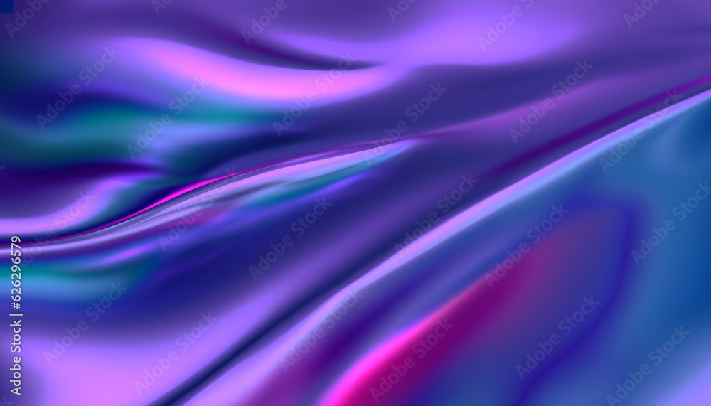 Fototapeta premium Abstract colorful gradient background. Flow liquid metal waves. AI Generative