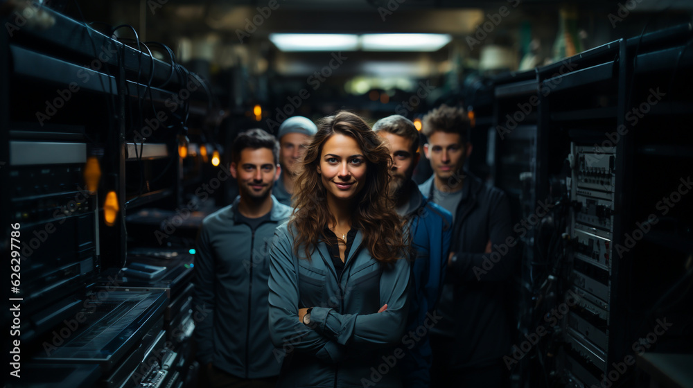 Inside a Modern Data Center: Team of IT Professionals in Action Inside a Modern Data Center: Team of IT Professionals in Action