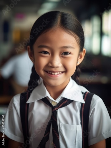 Asian Girls' Education. Happy beautiful Asian Girl is smilling. 