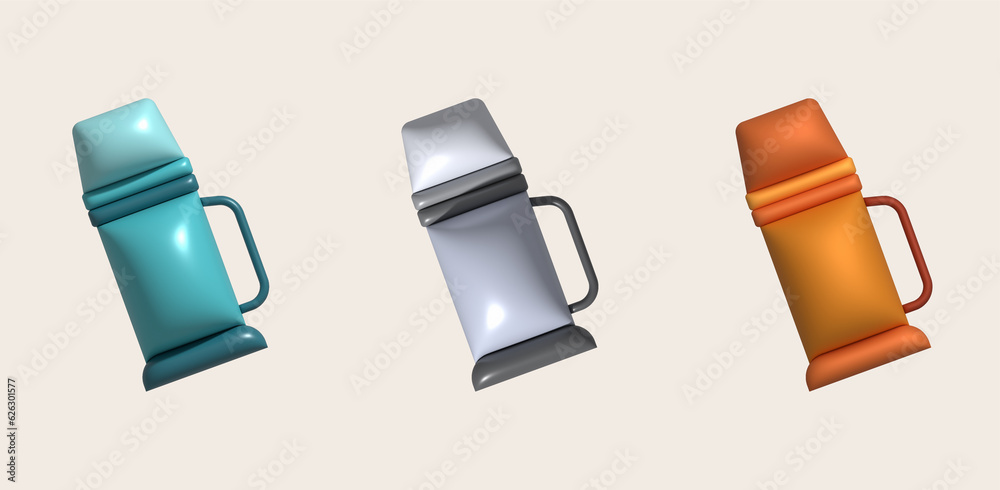 3d illustration camping equipment design ,Container water bottles for sport 3d illustration camping equipment design ,Container water bottles for sport