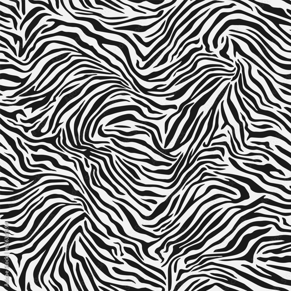 Seamless vector black and white zebra fur pattern. Stylish wild zebra print. Seamless vector black and white zebra fur pattern. Stylish wild zebra print.