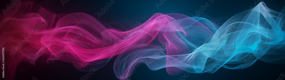 Abstract minimalist pink and blue wave background. Stylish modern design. Generative AI	