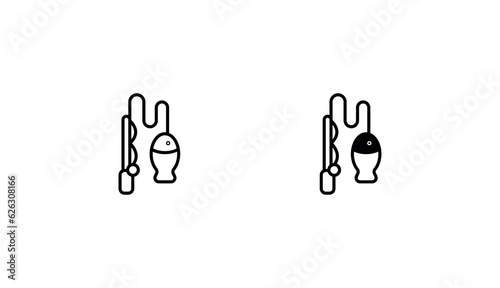 Fishing icon design with white background stock illustration
