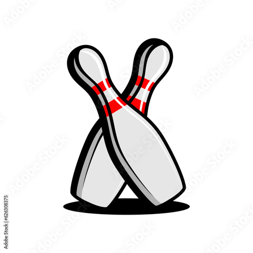 bowling sports logo vector on white background	