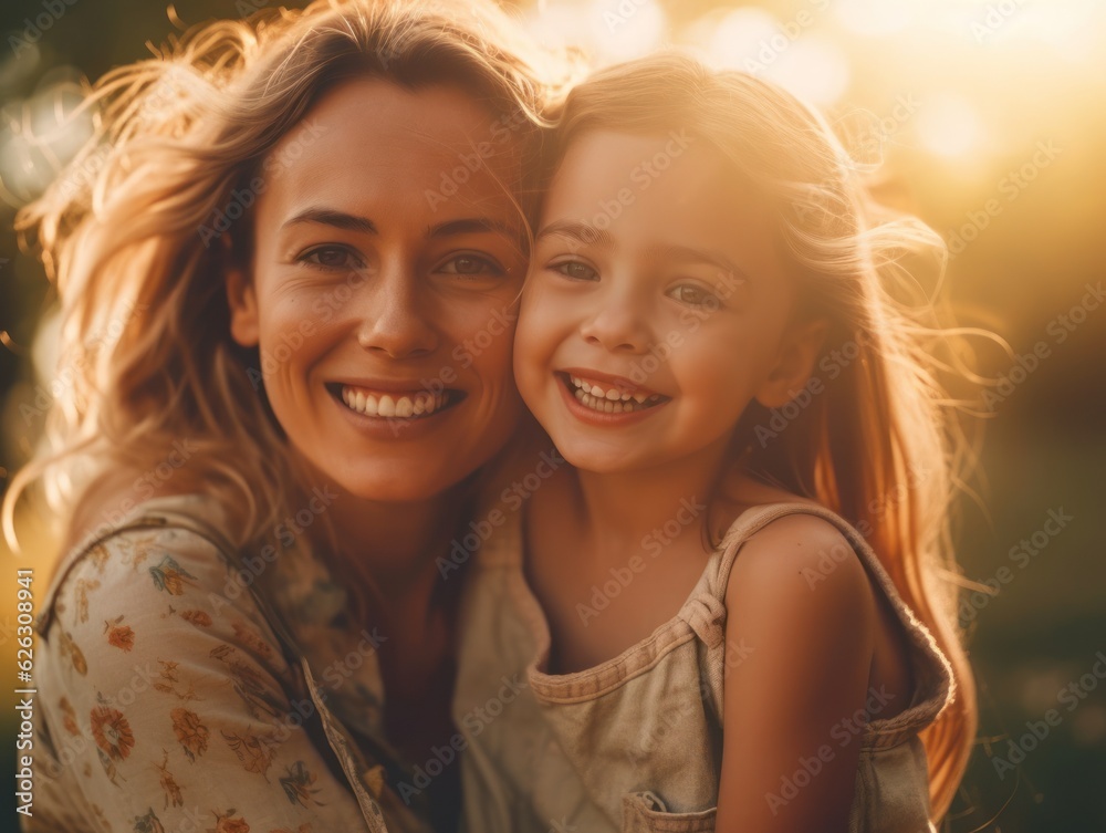 Happy Mother's Day. Mather and daughter smiling happily. Happy Mother's Day. Mather and daughter smiling happily.