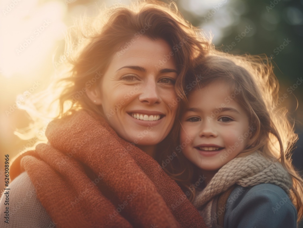 Happy Mother's Day. Mather and daughter smiling happily. Happy Mother's Day. Mather and daughter smiling happily.
