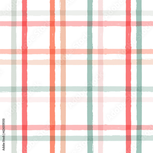 Gingham seamless pattern. Watercolor pastel lines texture for shirts, plaid, tablecloths, clothes, bedding, blankets, makeup wrapping paper. vector checkered summer girly print