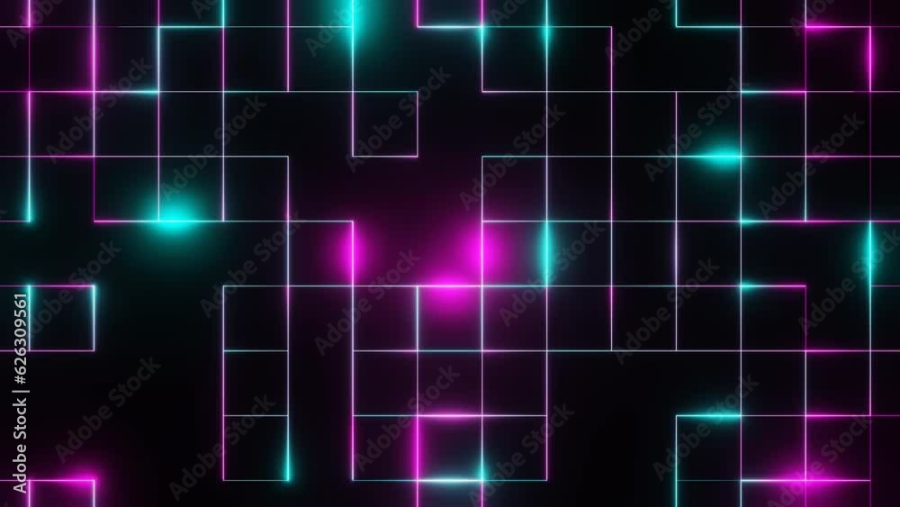 Cyan and Pink Square Abstract Glowing Patterns Background VJ Loop Animation in 4K Cyan and Pink Square Abstract Glowing Patterns Background VJ Loop Animation in 4K