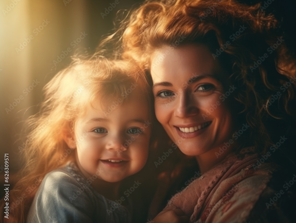 Happy Mother's Day. Mather and daughter smiling happily. Happy Mother's Day. Mather and daughter smiling happily.