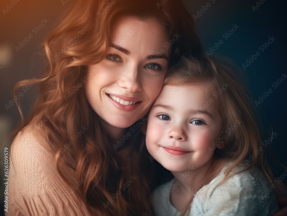 Happy Mother's Day. Mather and daughter smiling happily. Happy Mother's Day. Mather and daughter smiling happily.