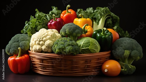 AI-generated fresh vegetable basket © DigitalMuseCreations
