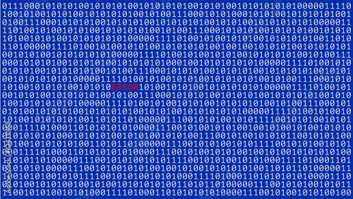 Finding errors in binary data. The word ERROR is written among zeros and ones.