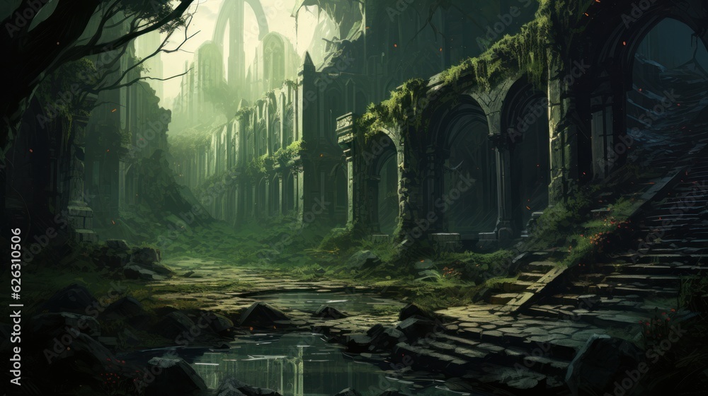 Fototapeta premium Fantasy Ruins Artwork