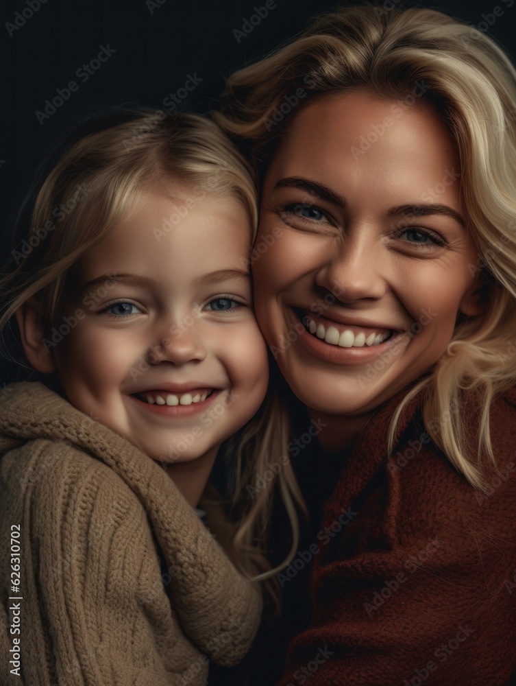 Happy Mother's Day. Mather and daughter smiling happily. Happy Mother's Day. Mather and daughter smiling happily.