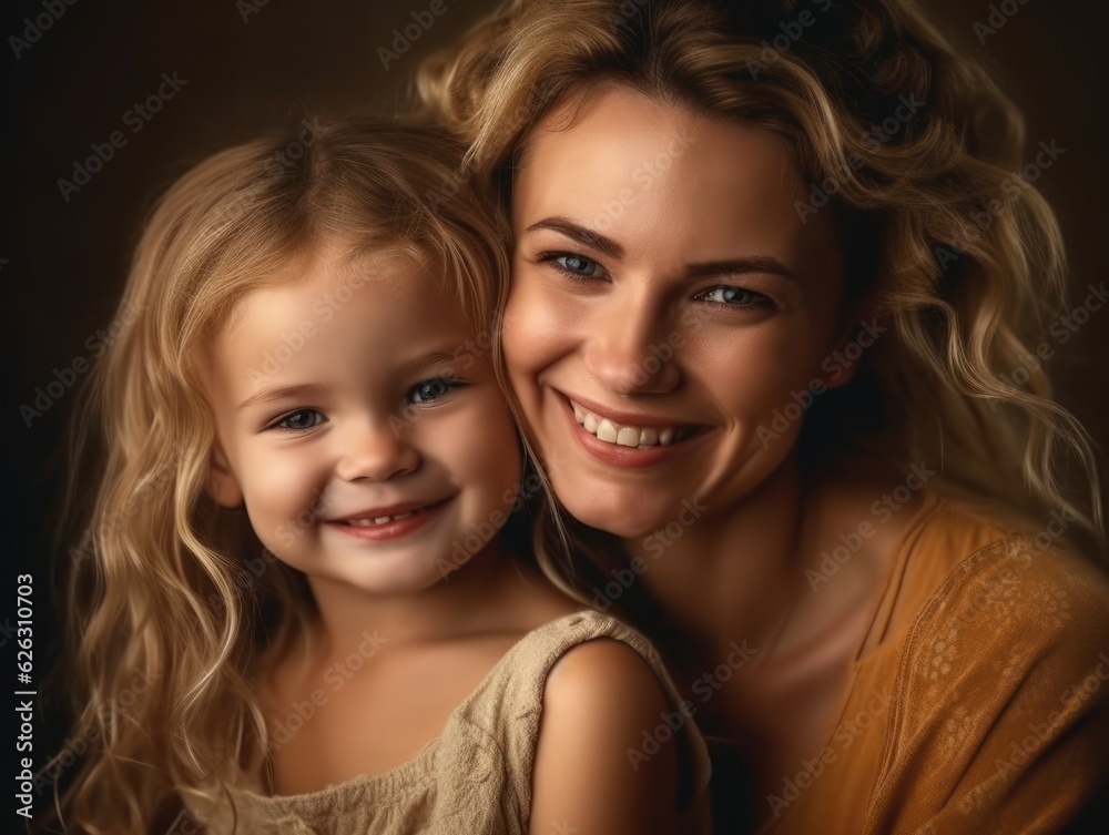 Happy Mother's Day. Mather and daughter smiling happily. Happy Mother's Day. Mather and daughter smiling happily.