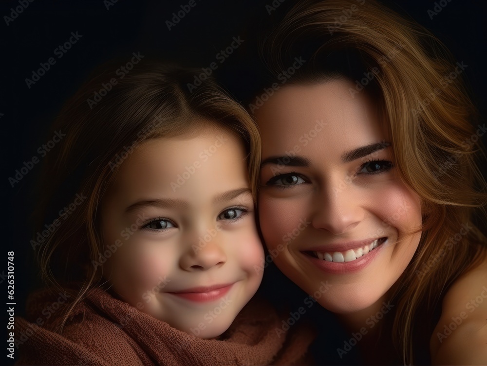 Happy Mother's Day. Mather and daughter smiling happily. Happy Mother's Day. Mather and daughter smiling happily.