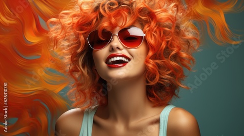 Beautiful woman with red hair generated by AI