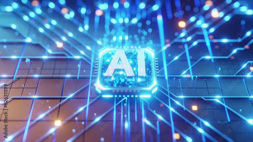 Artificial intelligence digital brain bid data ai chipset on circuit ...