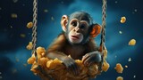 Monkey on a swing generated by AI