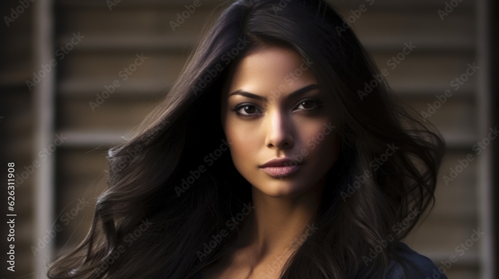 Beautiful model woman with long hairstyle. Care and beauty hair products