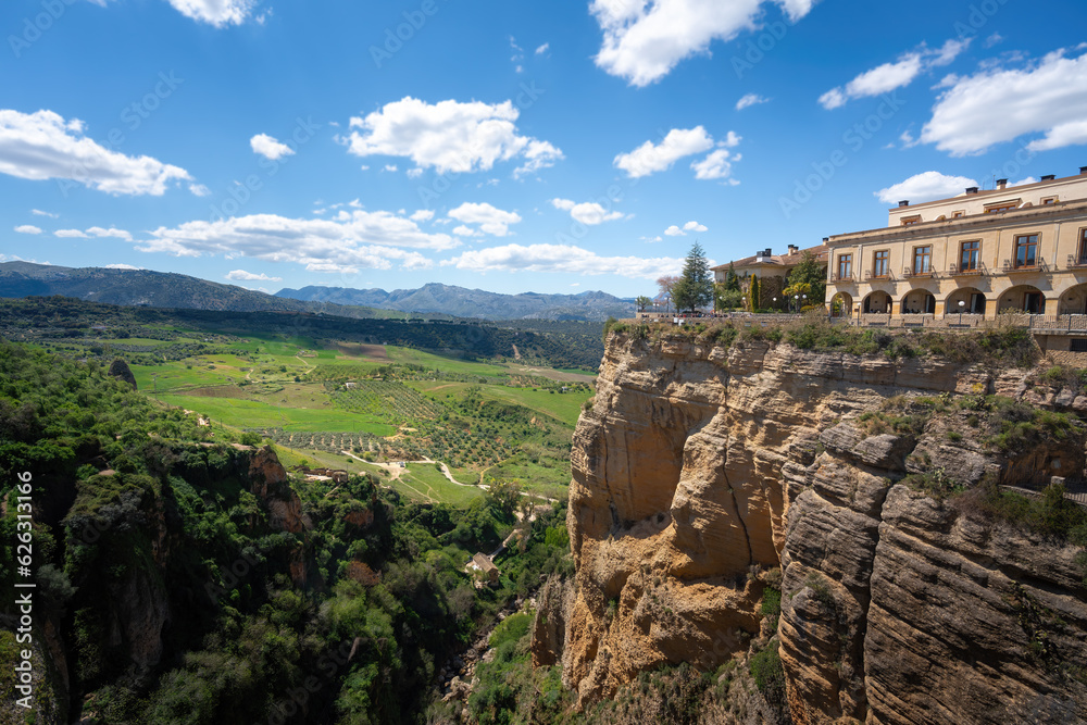 View of Ronda Gorge and Valley - Ronda, Andalusia, Spain
