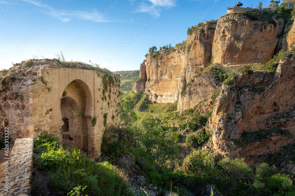 Arabic Arch and Ronda Cliff - Ronda, Andalusia, Spain