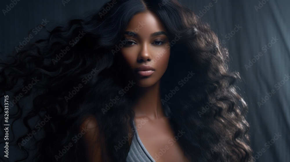 Beautiful model woman with long hairstyle. Care and beauty hair products