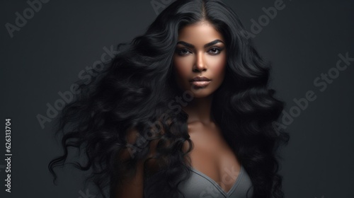 Beautiful model woman with long hairstyle. Care and beauty hair products © Viktor