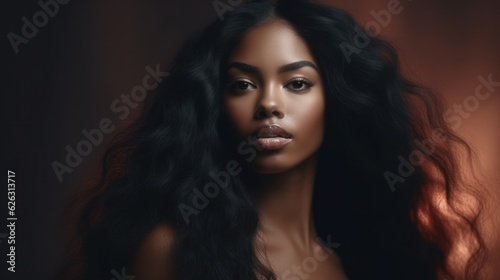 Beautiful model woman with long hairstyle. Care and beauty hair products
