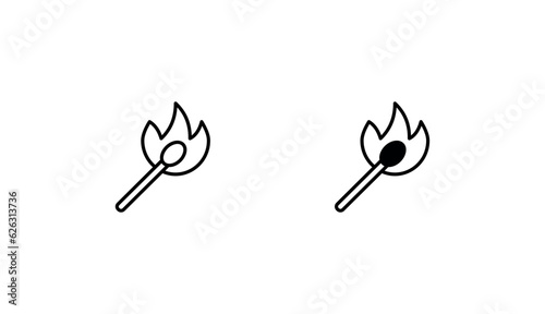 matchstick icon design with white background stock illustration