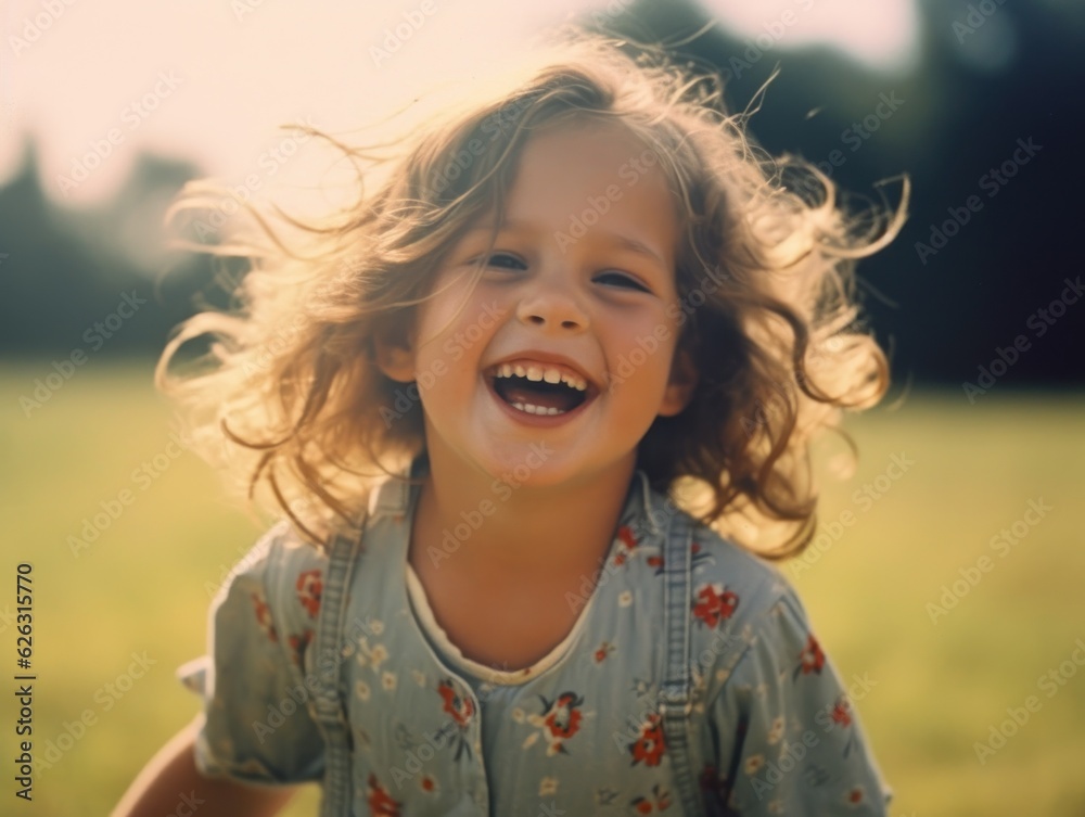 The happiest child on earth. Cute baby smiling carefree. 