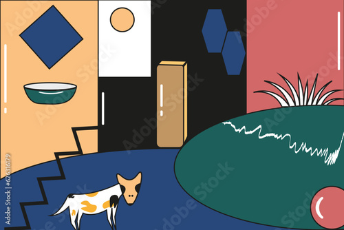 A large set of drawings of various doodle shapes and objects. Contemporary abstract modern trendy vector illustration.