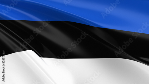Estonia flag waving 3D Illustration