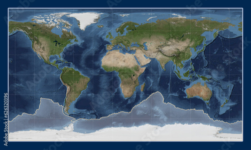 Fototapeta Naklejka Na Ścianę i Meble -  Antarctica tectonic plate. Satellite. Patterson Cylindrical.