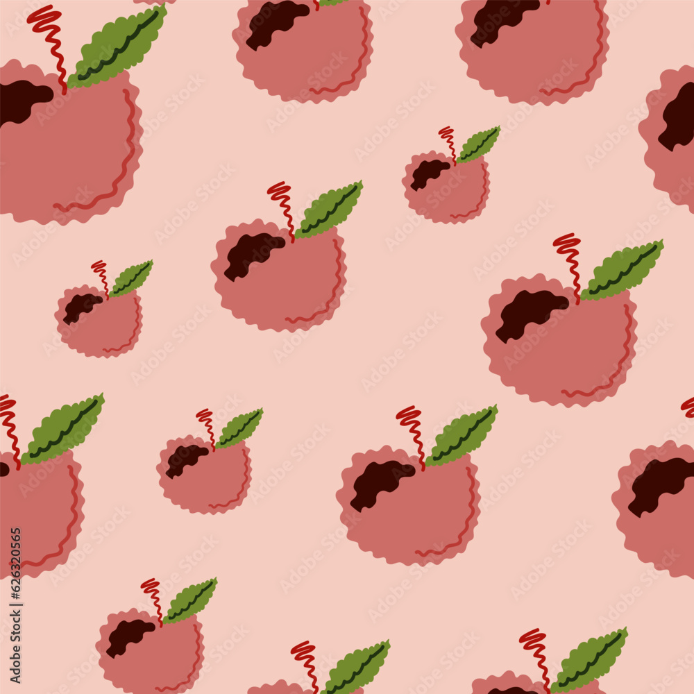 Abstract apple fruits seamless pattern. Fruit ornament. Abstract apple fruits seamless pattern. Fruit ornament.