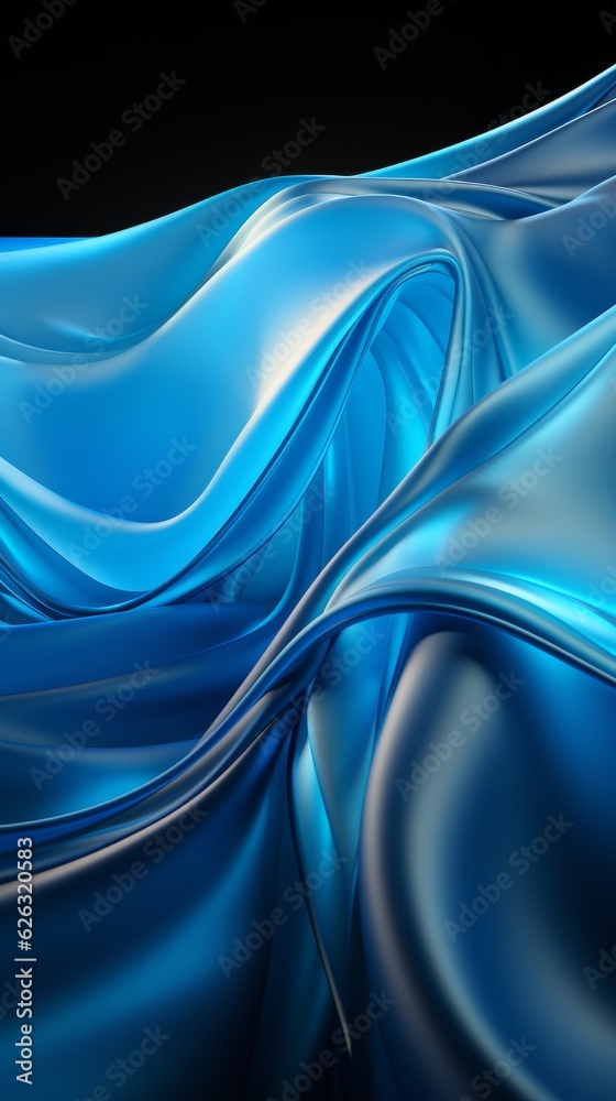 Smooth elegant shiny turquoise silk or satin luxury cloth texture, Generative AI