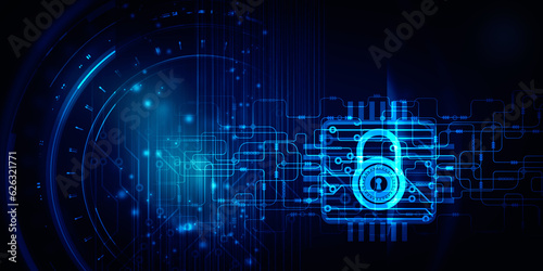 Fotografie 2d rendering lock protected microchips