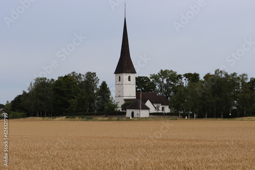 Sweden. Kaga kyrka is a church building in Kaga parish, Linköping municipality in Östergötland. It is located on the östgötaslätten 6 km northwest of Linköping. photo