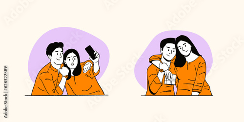 Indian brother and sister celebrating Raksha Bandhan festival editable vector illustration for digital banner design.