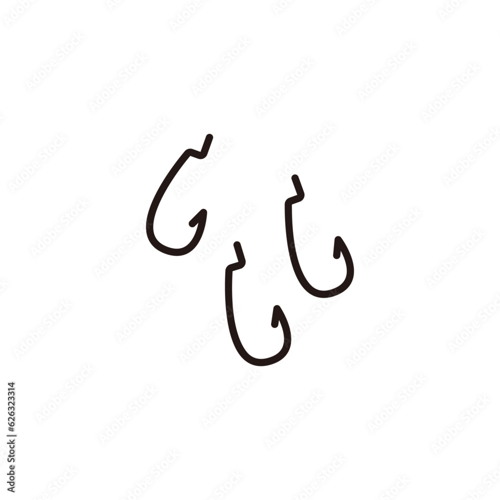 Obraz premium Fishing hooks icon.Flat silhouette version.