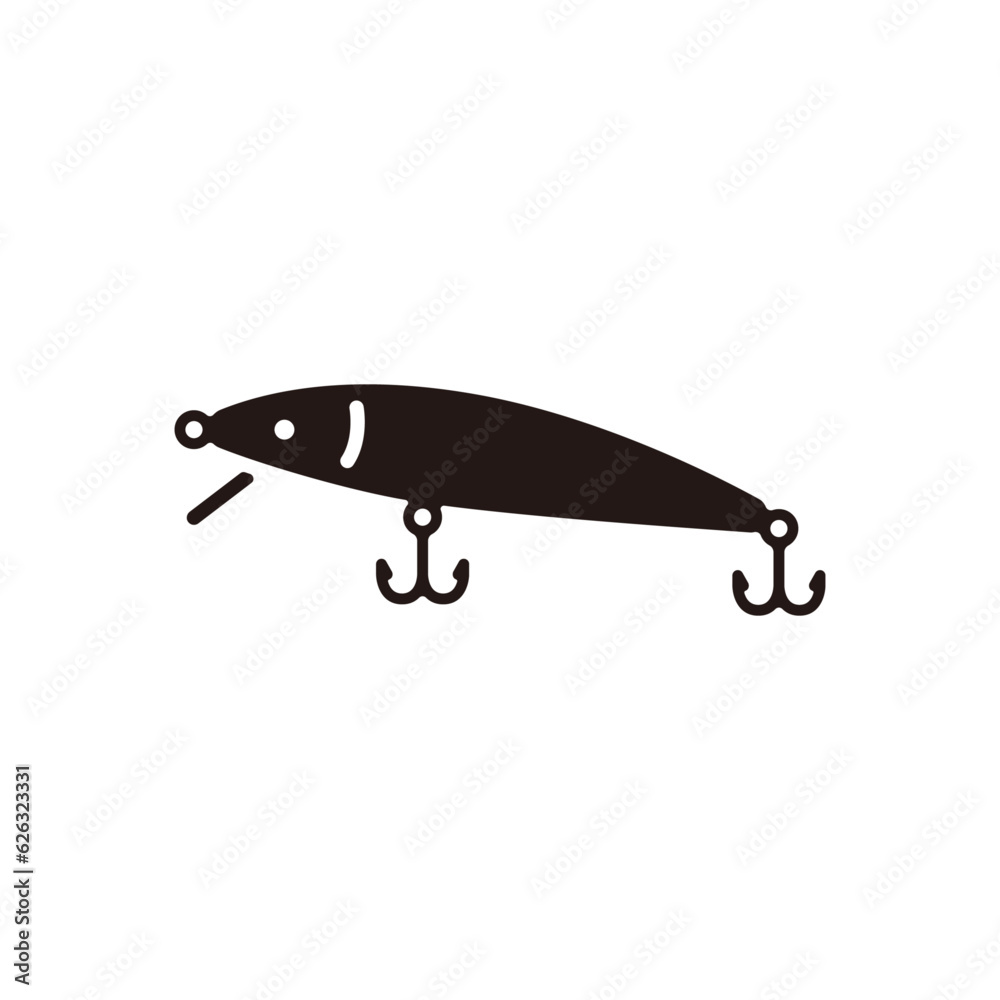 Fototapeta premium Minnow icon.Flat silhouette version.