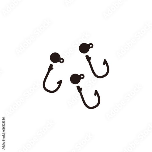 Jig head icon.Flat silhouette version.