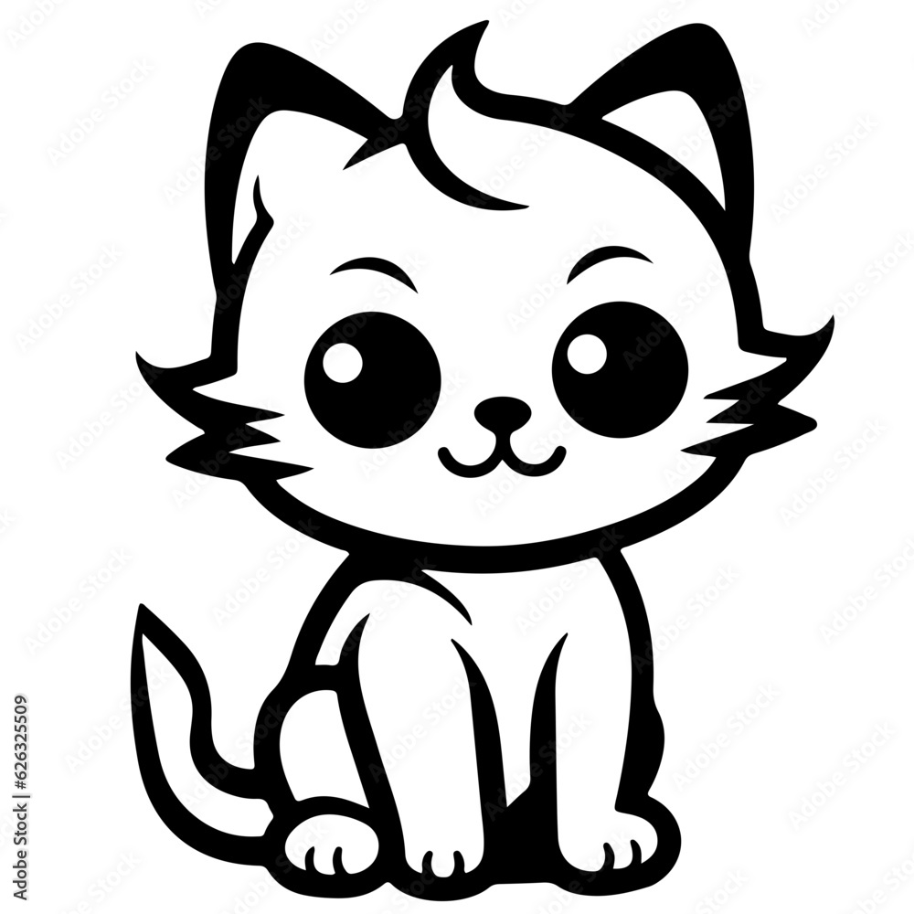 Cute cat, Vector, Illustration Cute cat, Vector, Illustration