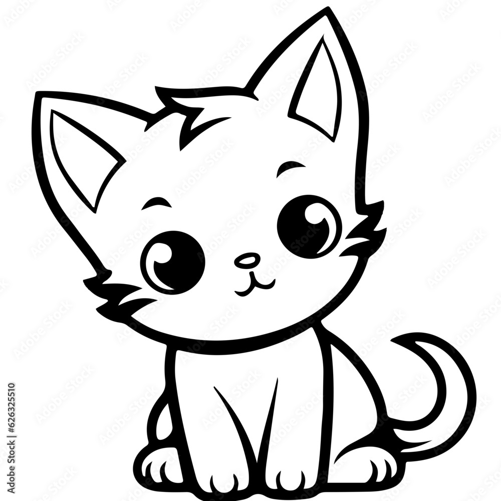 Cute cat, Vector, Illustration Cute cat, Vector, Illustration