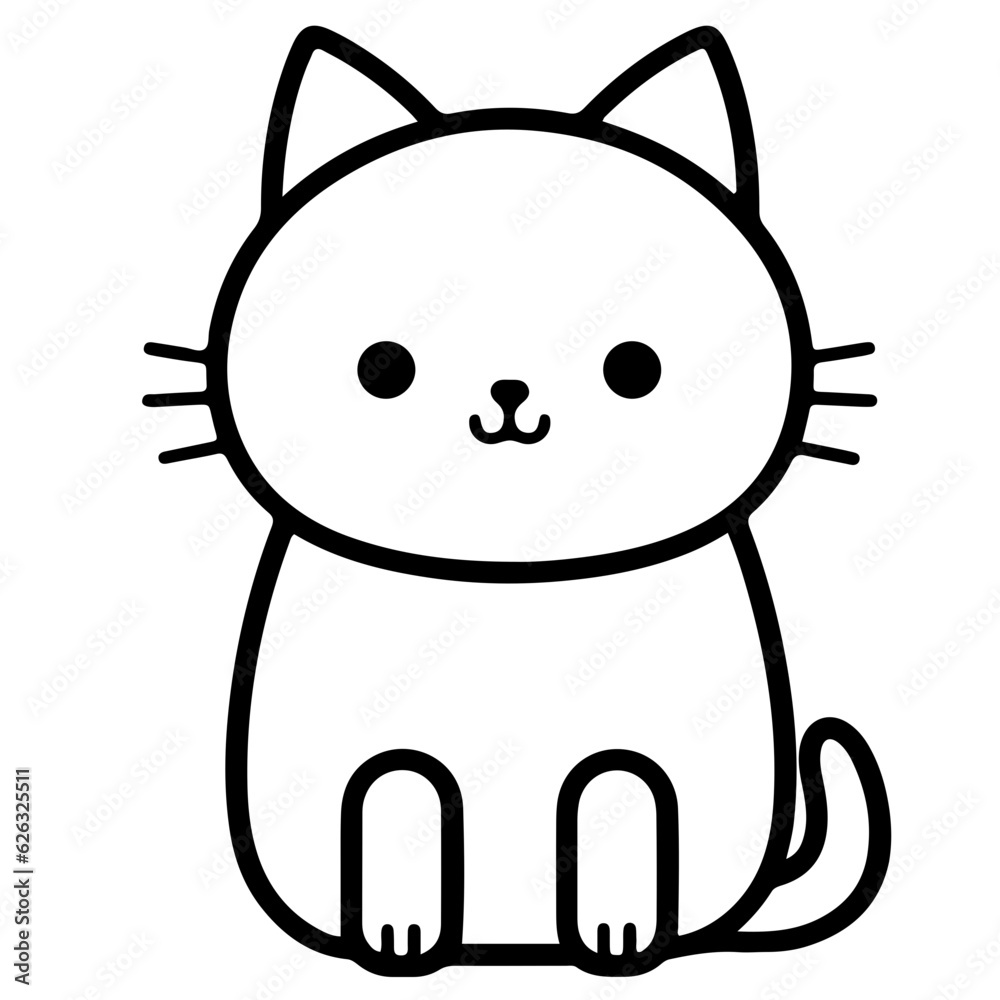 Cute cat, Vector, Illustration Cute cat, Vector, Illustration