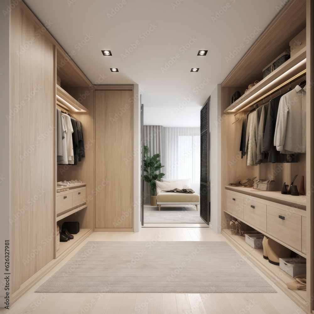 Modern design Dressing Room With Walk In Closet home interior design detail house beautiful background,home organize storage manage detail,ai generate Modern design Dressing Room With Walk In Closet home interior design detail house beautiful background,home organize storage manage detail,ai generate